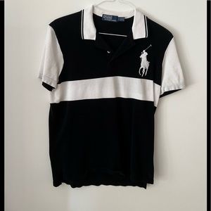 Ralph Lauren custom Polo shop shirt. Size M. Black & White. Outstanding combo!